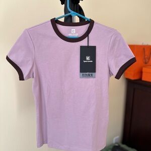 NEW spots Purple T-Shirt cotton